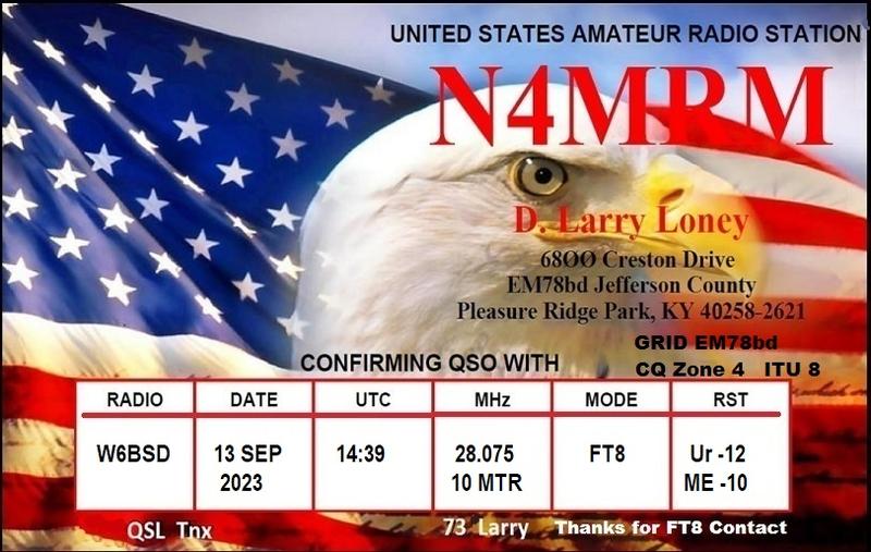 QSL Card received by W6BSD: no_268