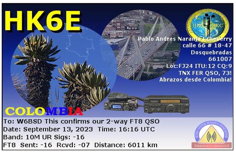QSL Card received by W6BSD: no_266