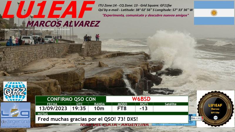 QSL Card received by W6BSD: no_264