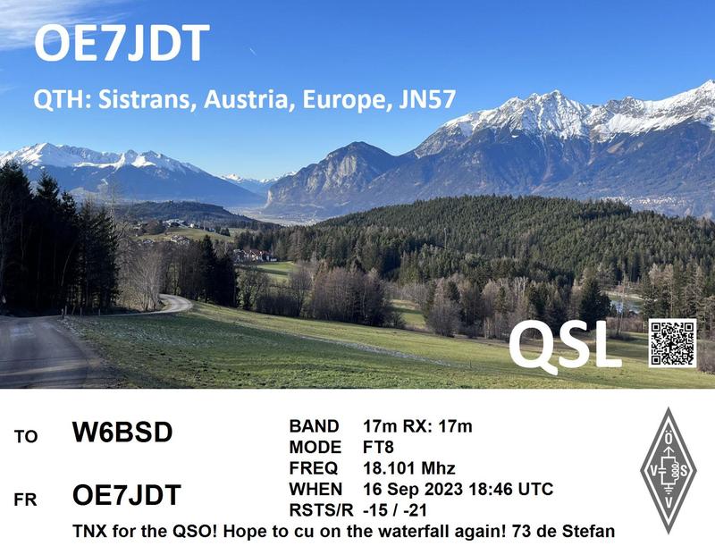 QSL Card received by W6BSD: no_263