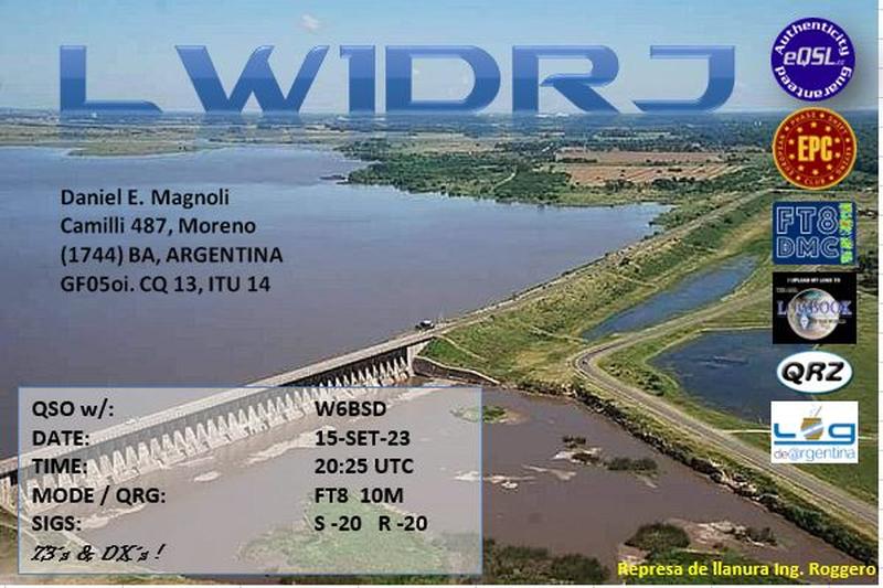 QSL Card received by W6BSD: no_259