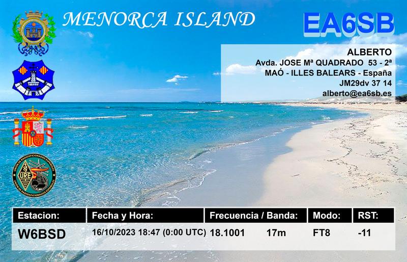 QSL Card received by W6BSD: no_244