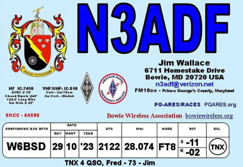 QSL Card received by W6BSD: no_238