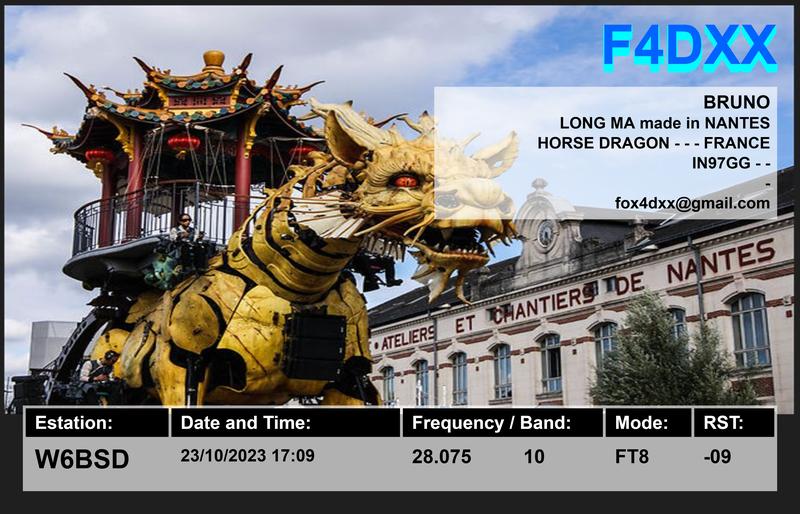 QSL Card received by W6BSD: no_232