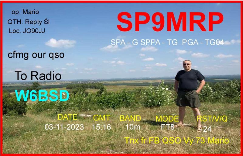 QSL Card received by W6BSD: no_230