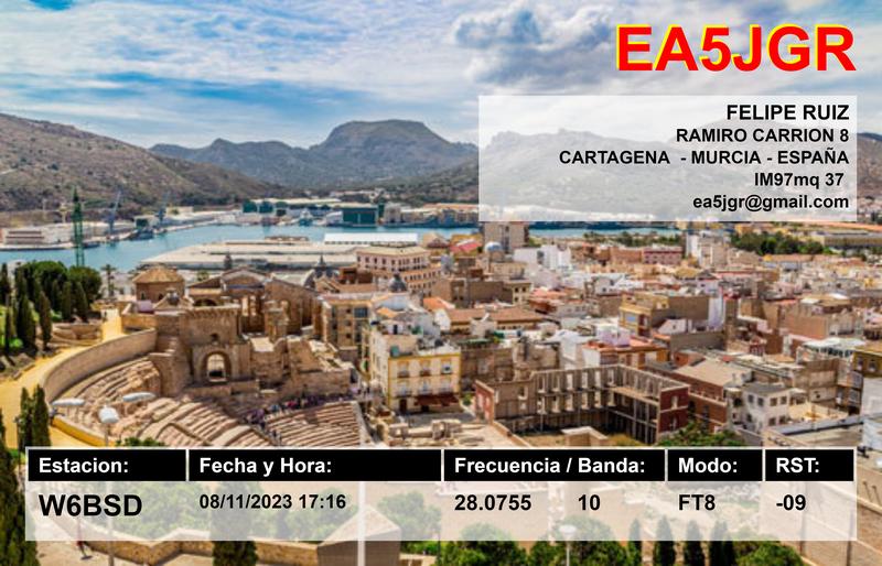 QSL Card received by W6BSD: no_226