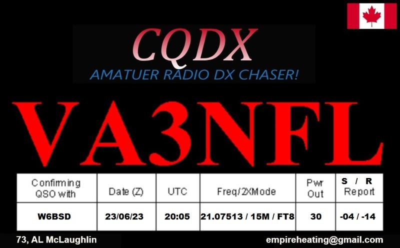 QSL Card received by W6BSD: no_218