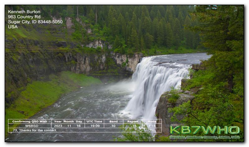 QSL Card received by W6BSD: no_209