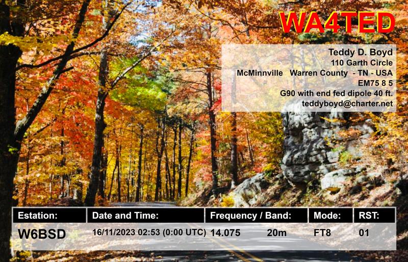 QSL Card received by W6BSD: no_207
