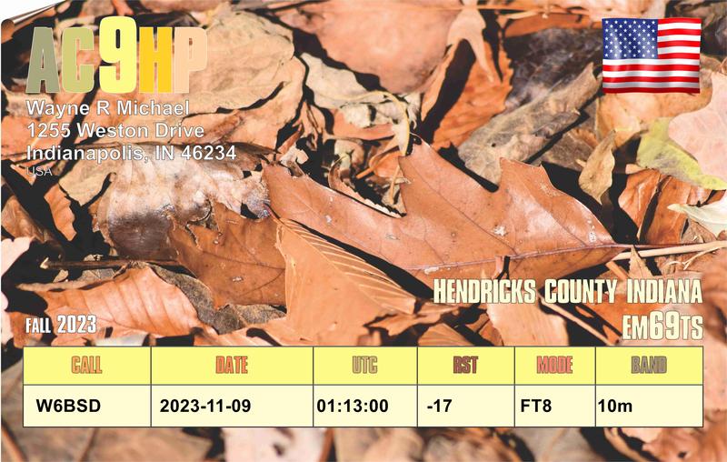 QSL Card received by W6BSD: no_201