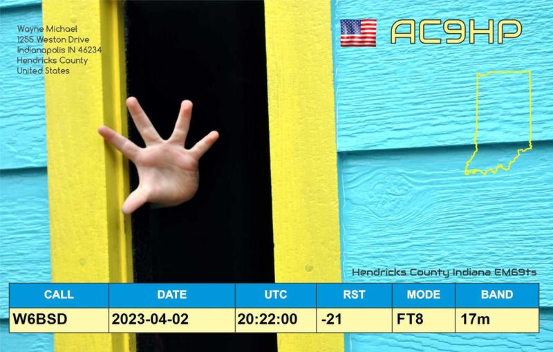 QSL Card received by W6BSD: no_195