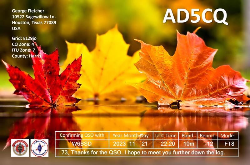 QSL Card received by W6BSD: no_192