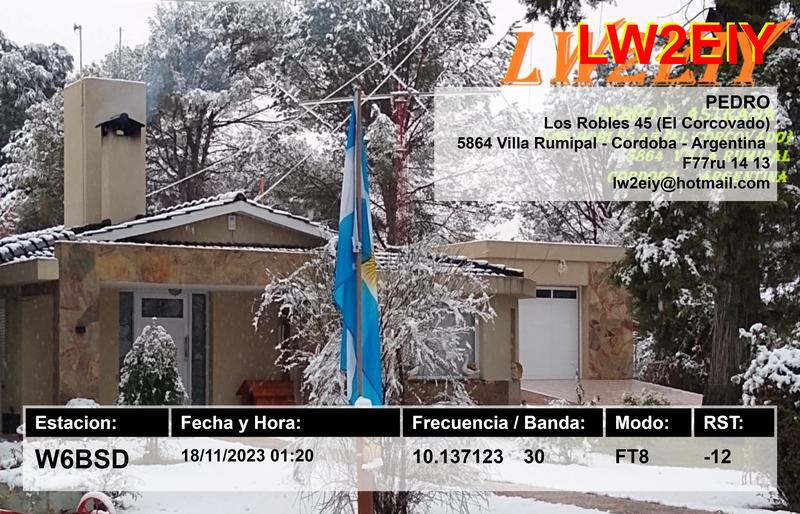 QSL Card received by W6BSD: no_186