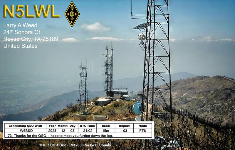 QSL Card received by W6BSD: no_168