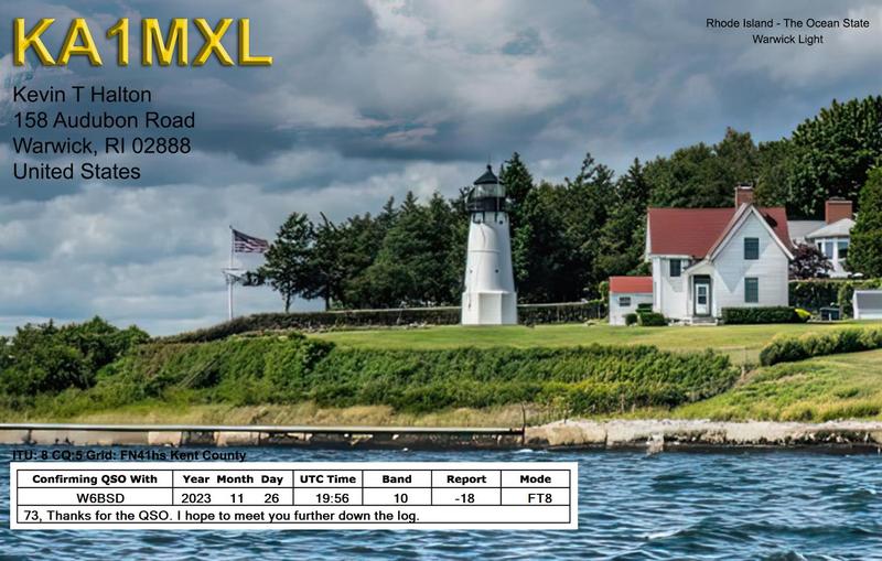 QSL Card received by W6BSD: no_167