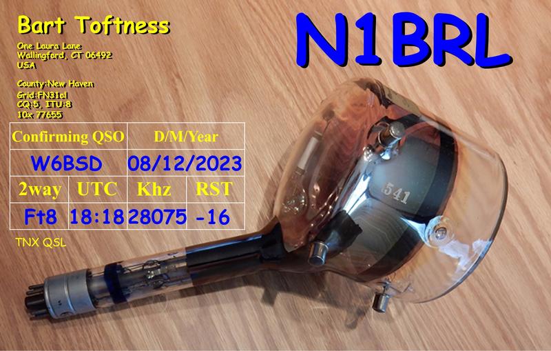 QSL Card received by W6BSD: no_160