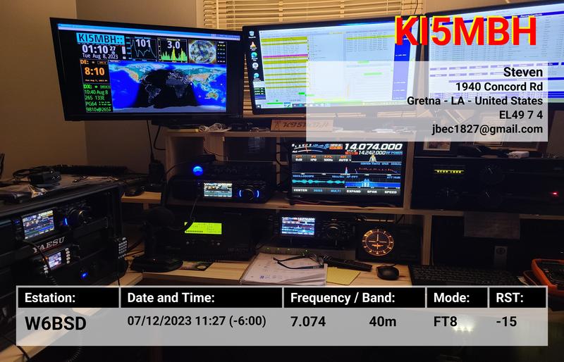 QSL Card received by W6BSD: no_159