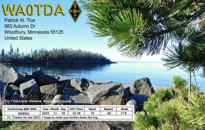 QSL Card received by W6BSD: no_142