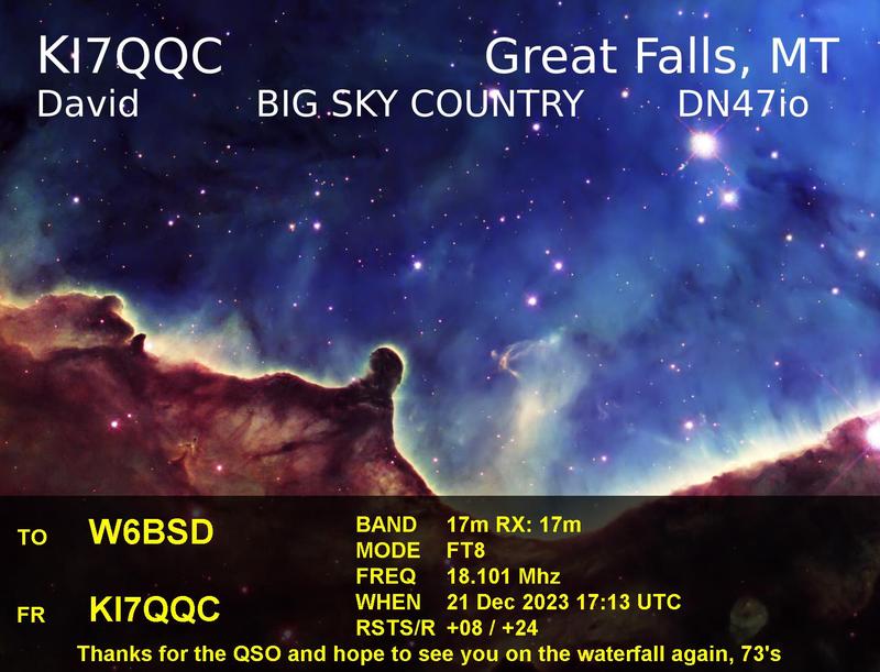 QSL Card received by W6BSD: no_132