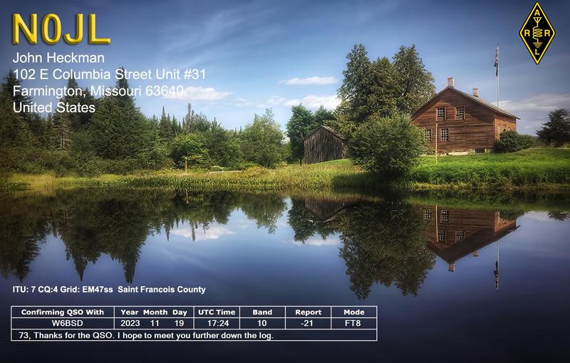 QSL Card received by W6BSD: no_131