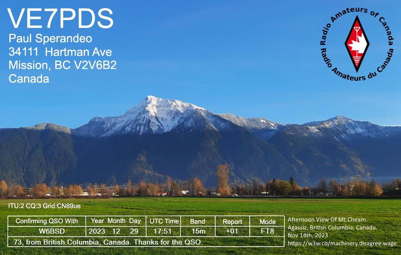 QSL Card received by W6BSD: no_121