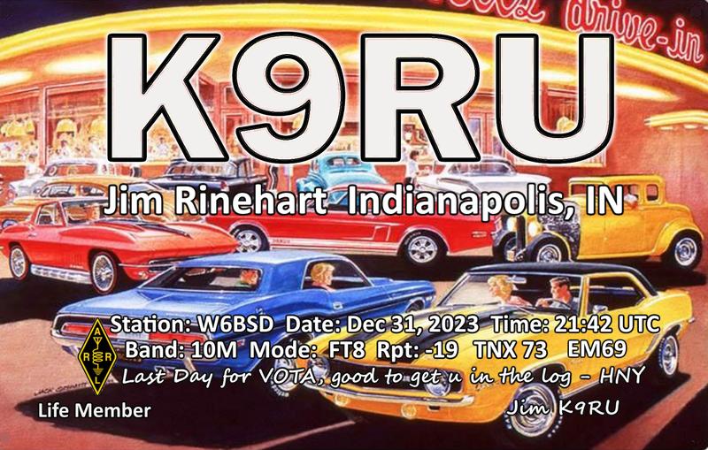 QSL Card received by W6BSD: no_116