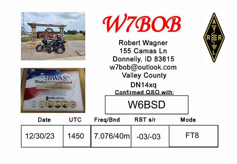 QSL Card received by W6BSD: no_113