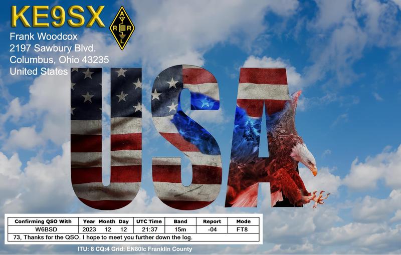 QSL Card received by W6BSD: no_112