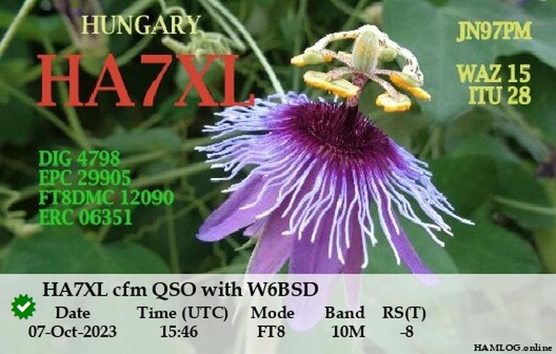 QSL Card received by W6BSD: no_111