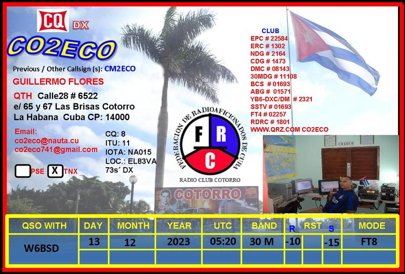 QSL Card received by W6BSD: no_109