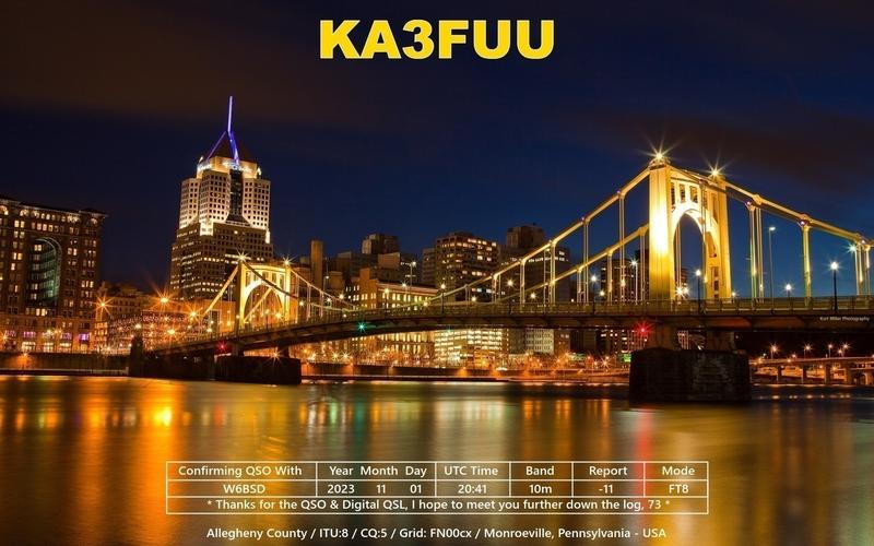 QSL Card received by W6BSD: no_105