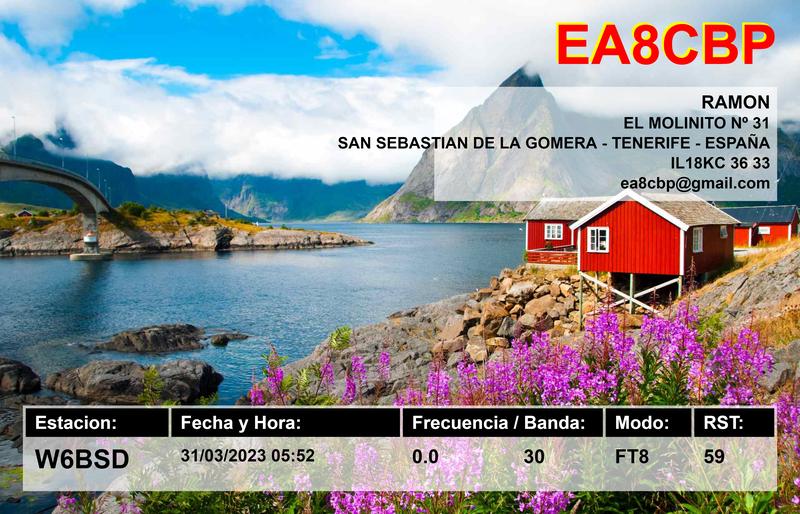 QSL Card received by W6BSD: no_103