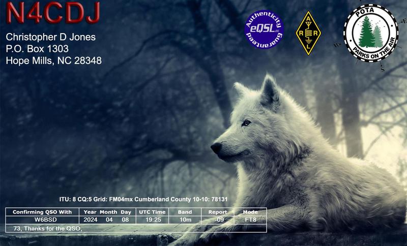 QSL Card received by W6BSD: no_101