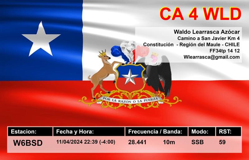 QSL Card received by W6BSD: no_100
