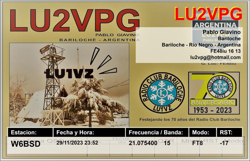 QSL Card received by W6BSD: no_96