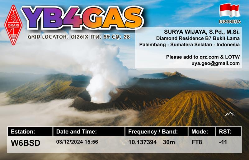 QSL Card received by W6BSD: no_69