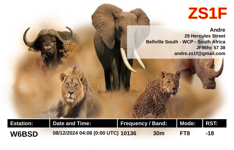 QSL Card received by W6BSD: no_68