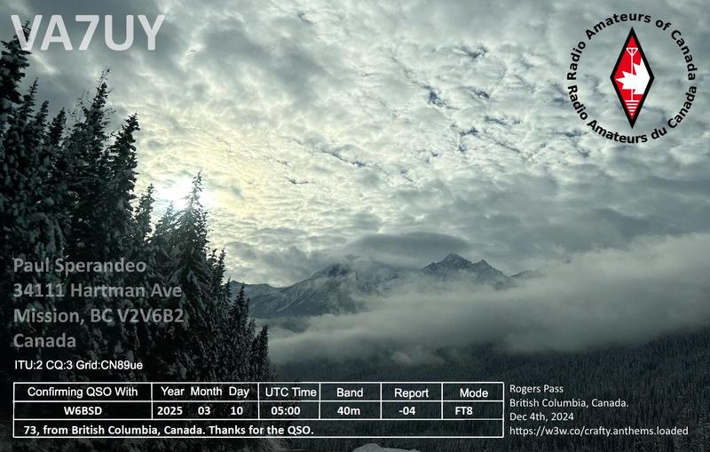 QSL Card received by W6BSD: no_49