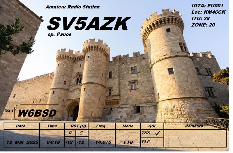 QSL Card received by W6BSD: no_46