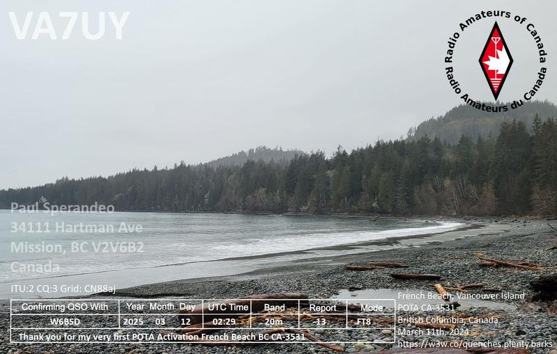 QSL Card received by W6BSD: no_43