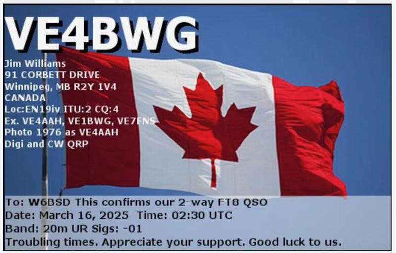 QSL Card received by W6BSD: no_38