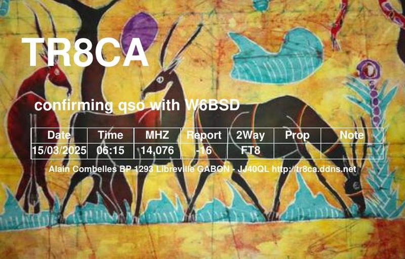 QSL Card received by W6BSD: no_34