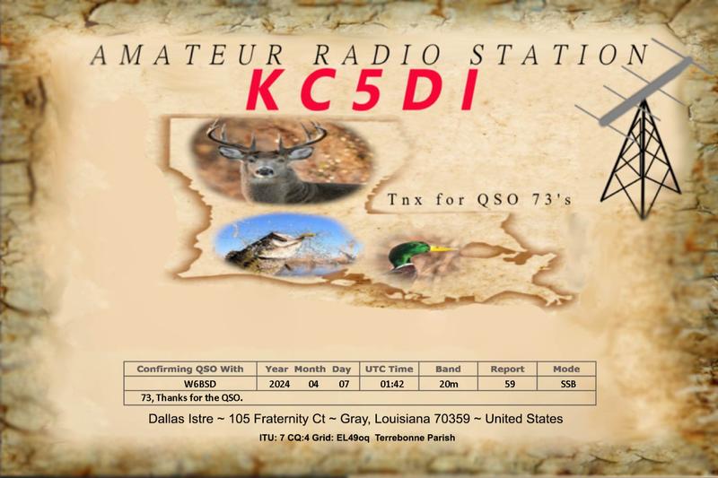 QSL Card received by W6BSD: no_30