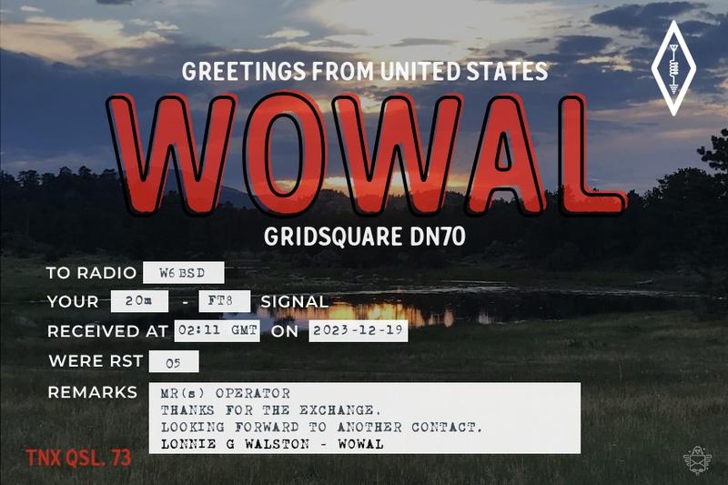 QSL Card received by W6BSD: no_24