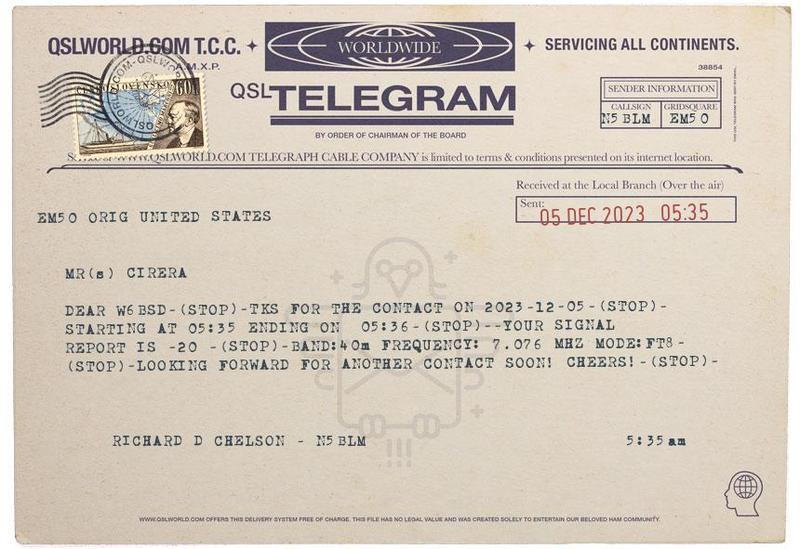 QSL Card received by W6BSD: no_22