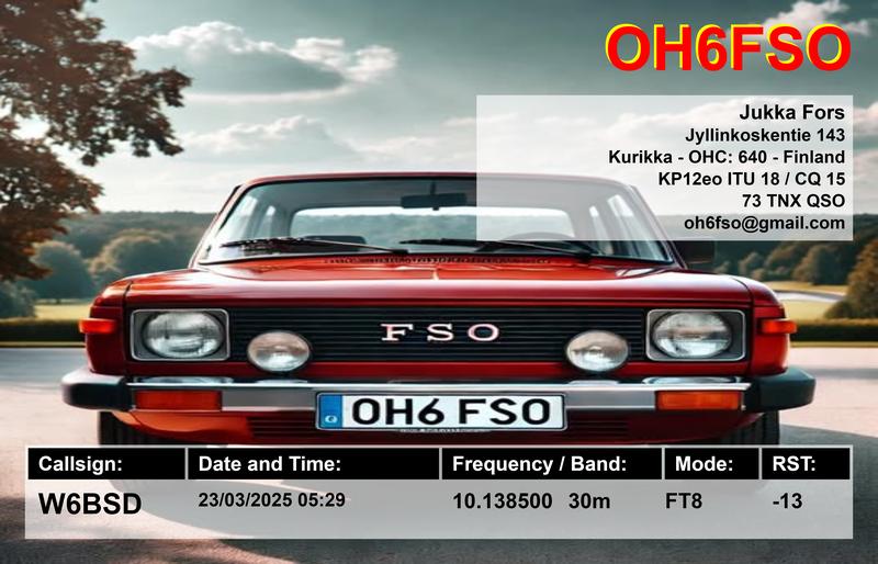 QSL Card received by W6BSD: no_18