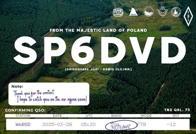 QSL Card received by W6BSD: no_10