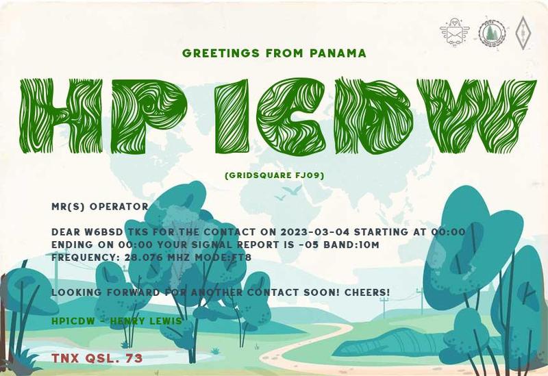 QSL Card received by W6BSD: no_6